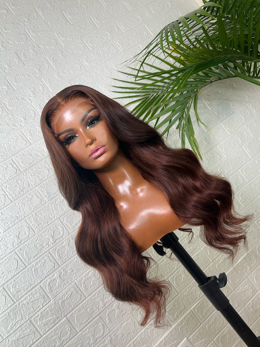 glueless wig, hd 5x5 body wave, amber front