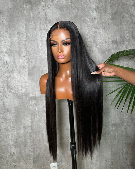 glueless wig, hd 5x5 straight, Kendra side