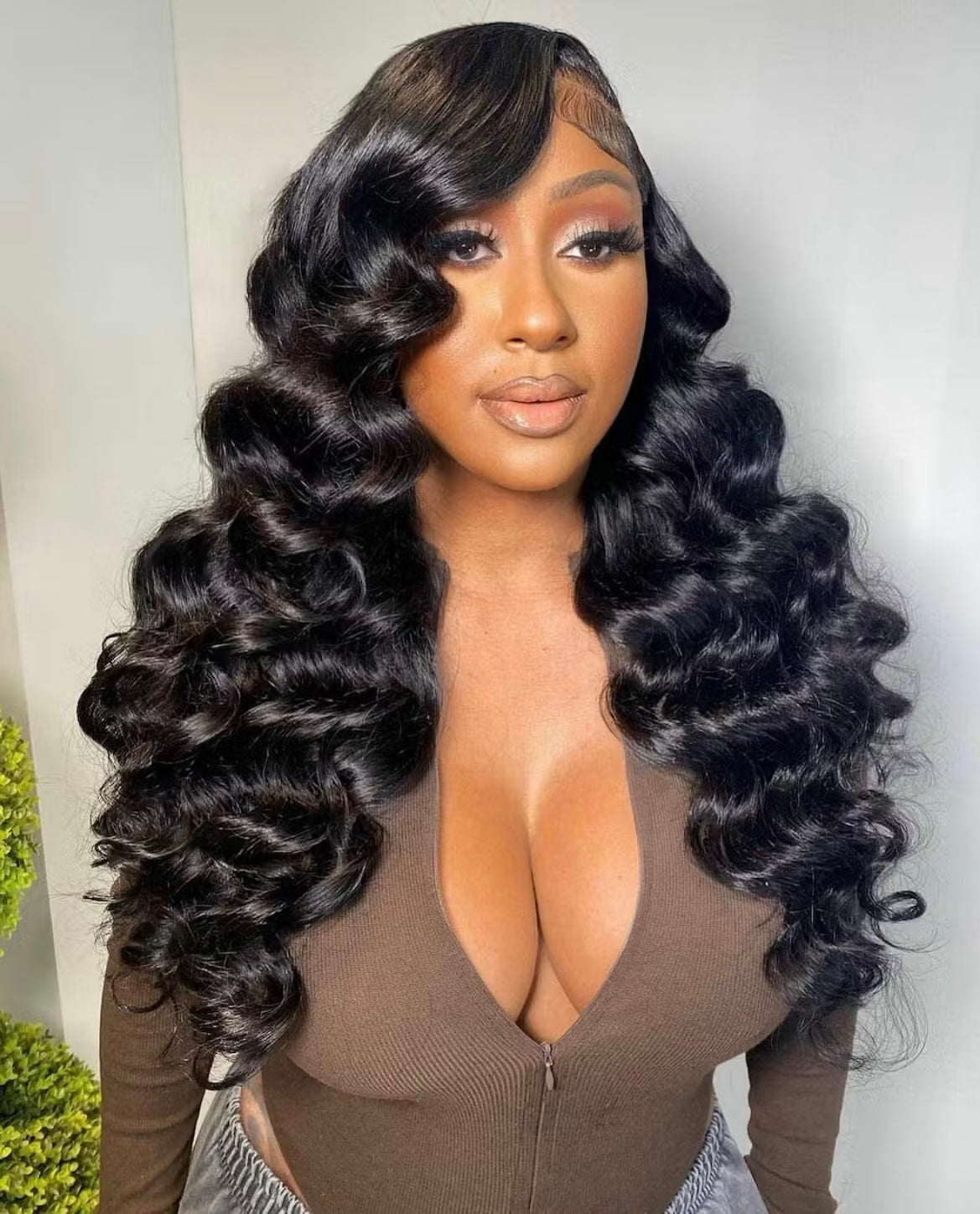 glueless wig, hd 5x5 body wave plain side