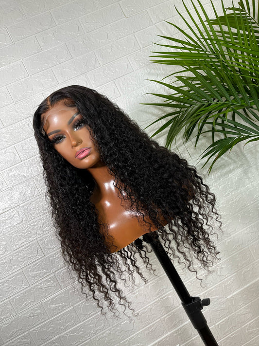 glueless wig, hd 5x5 deep wave, monica front