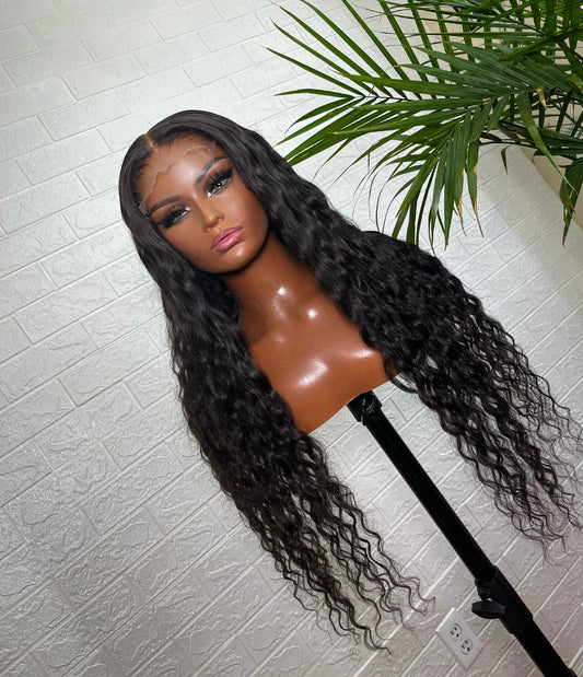 glueless wig, hd 5x5 natural wave, de'arra front