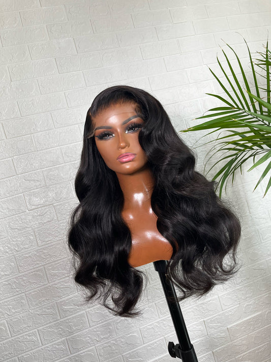 glueless wig, hd 6x6 body wave, aaliyah front