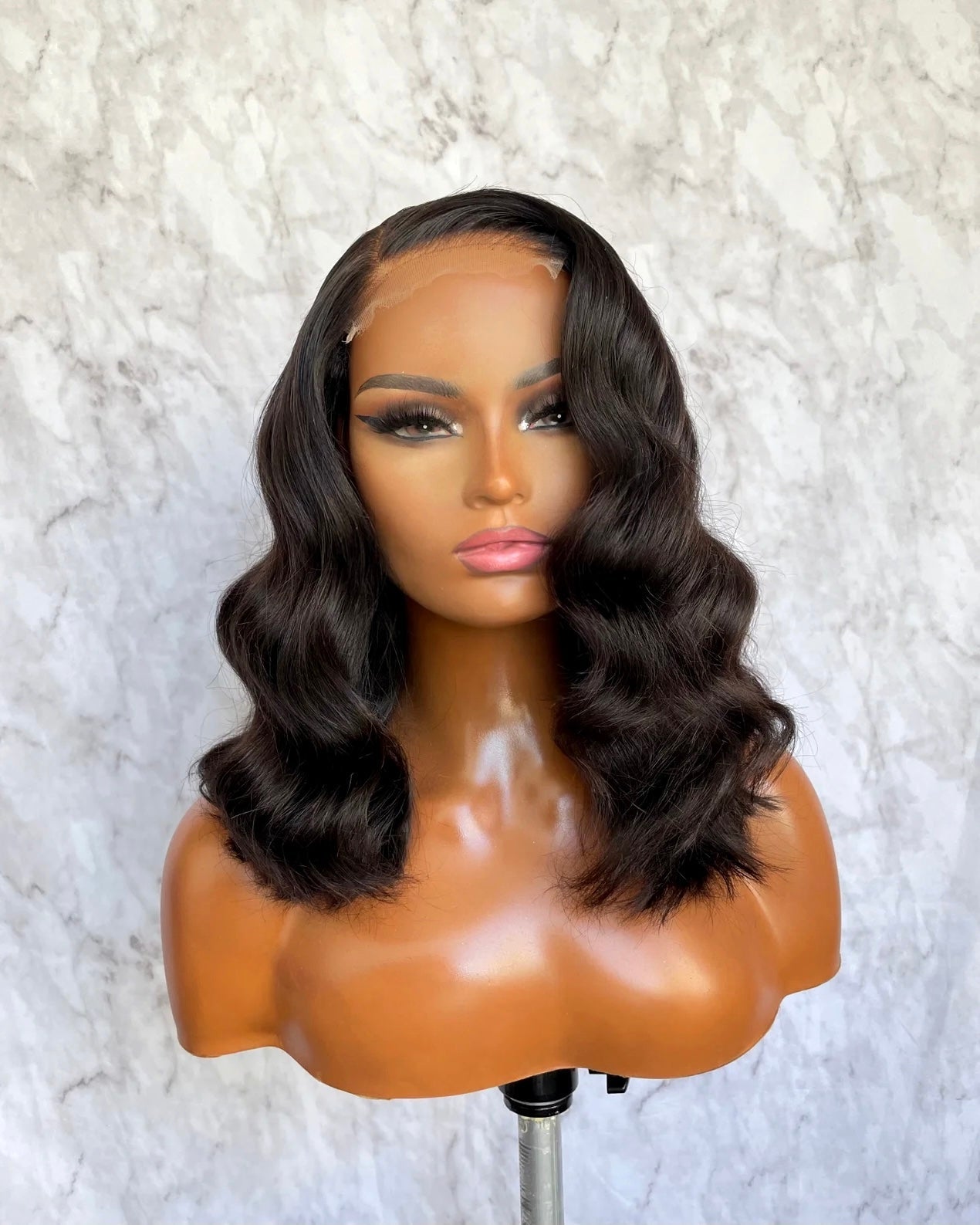 glueless wig, hd 5x5 body wave, rasheeda front 2